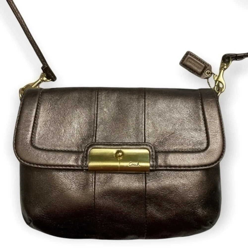 Coach bronze Kirsten flap crossbody bag